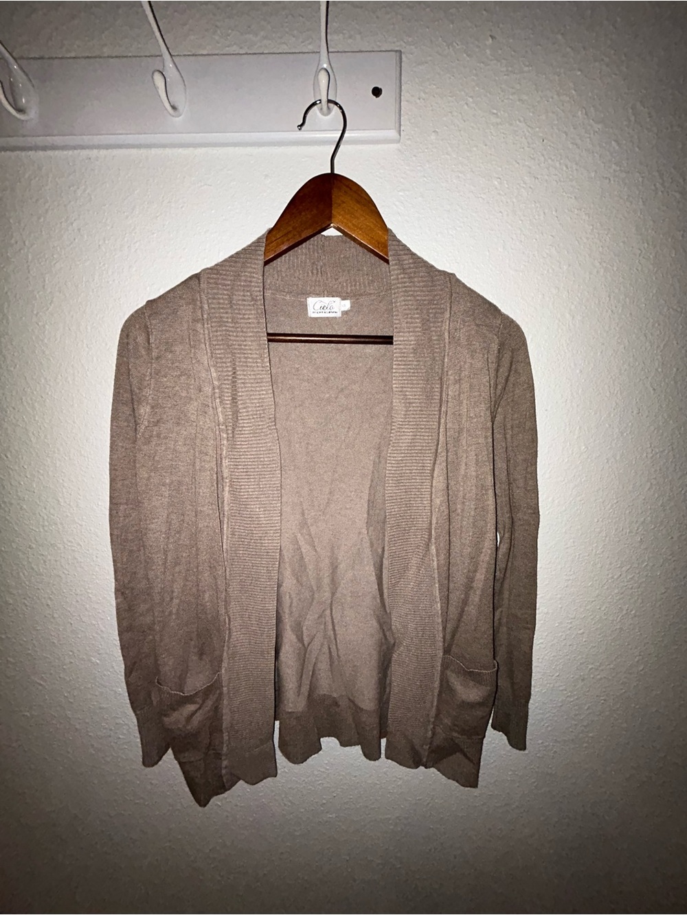 Cielo Open-Front Taupe Cardigan